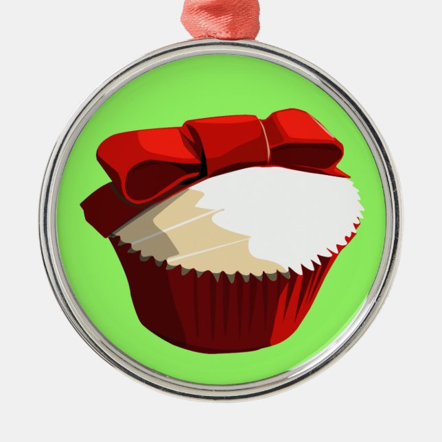 Red velvet cupcake with bow ornament (Front)
