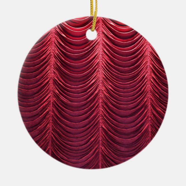 Red Velvet Curtain Ceramic Ornament (Front)