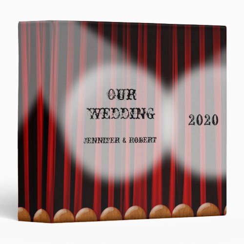 Red Velvet Curtain Stage Wedding Album Binder