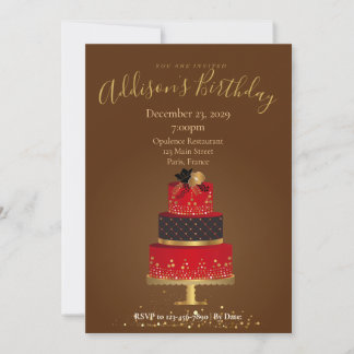 Red Velvet Custom Birthday Invitation Card