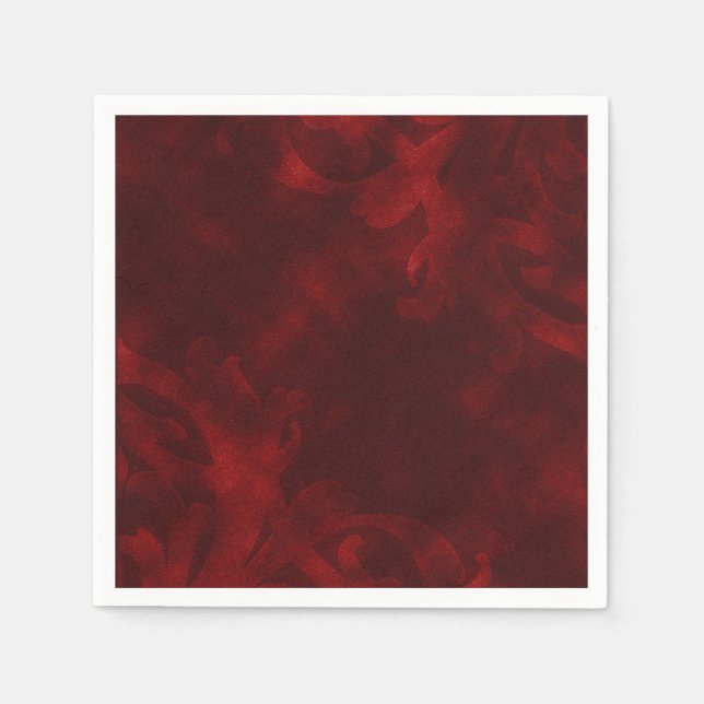 Red Velvet Elegant Vintage Glam Glamour Party Napkins (Front)