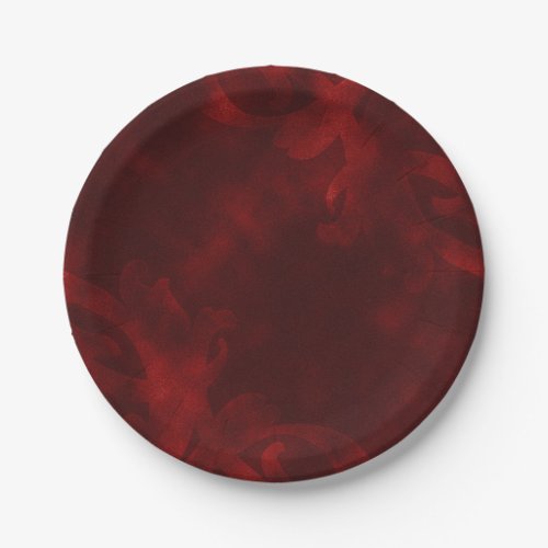 Red Velvet Elegant Vintage Glam Glamour Party Paper Plates