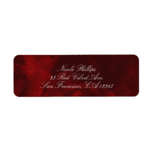 Red Velvet Elegant Vintage Glam Glamour Wedding Label