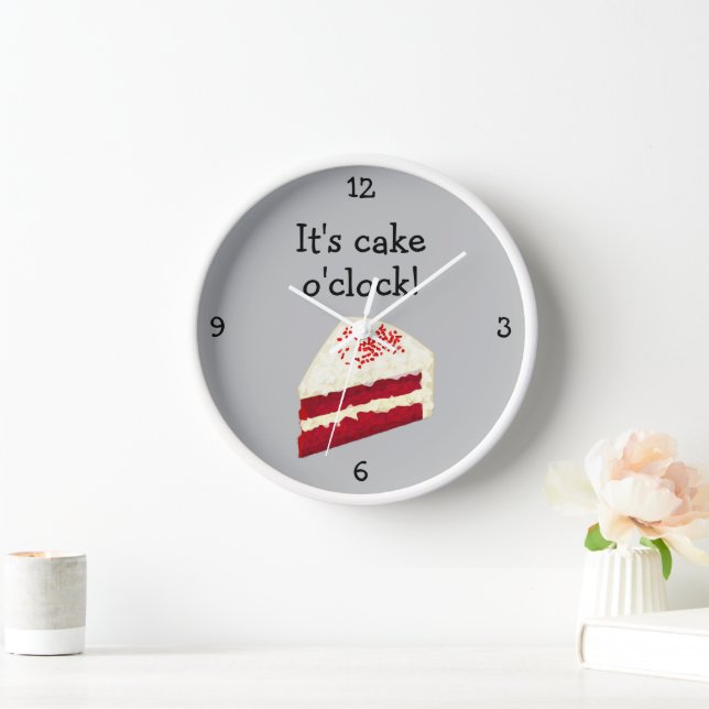 Red Velvet Flavor Sponge Cake O'Clock - Kitchen Clock (Home)