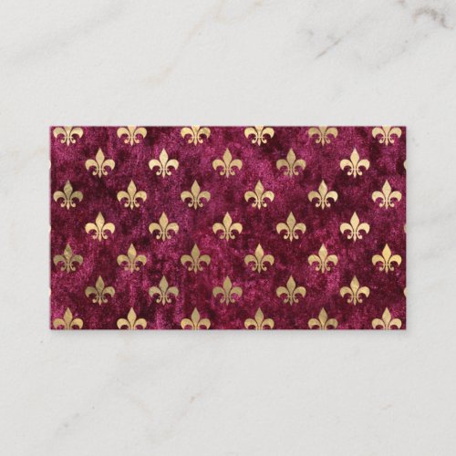 Red Velvet Fleur De Lis Mardi Gras Orleans Pattern Business Card