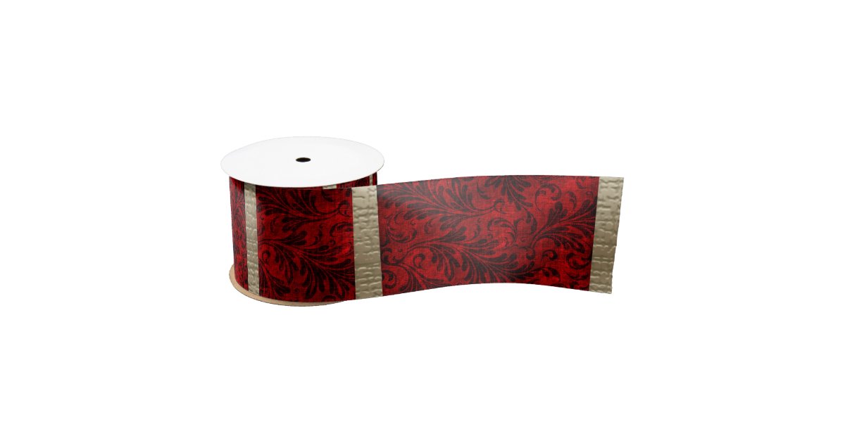 1.5 x 10yd Elegant Red Velvet Ribbon with Gold Back | IR