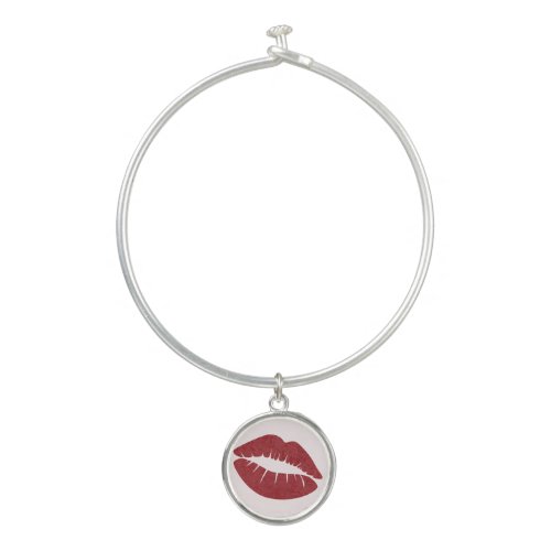 Red Velvet Lipstick Kiss Valentines Day Bangle Bracelet