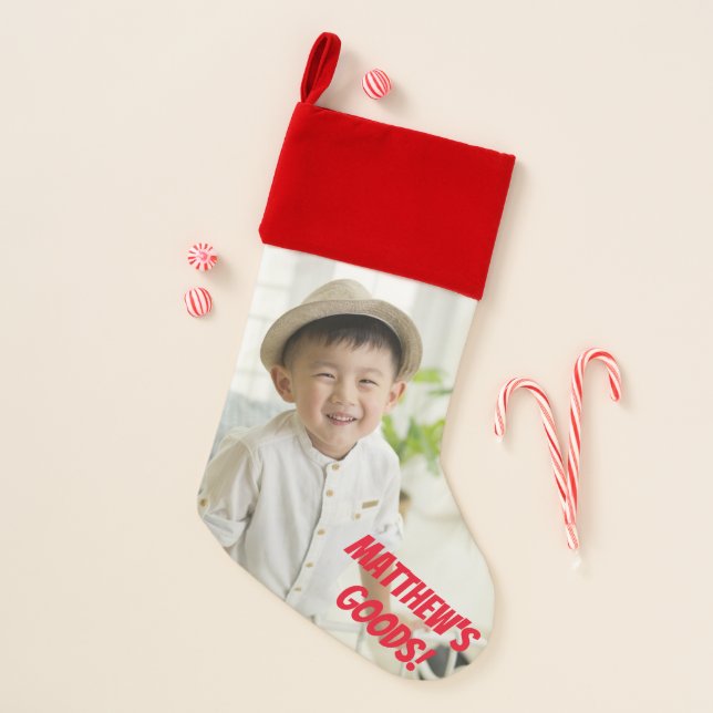 Red Velvet Matthew's Goods Photo Christmas Stocking (Front)