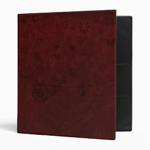 Red Velvet Retro Flowers and Butterflies Abstract Binder