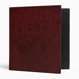 Red Velvet Retro Flowers and Butterflies Abstract Binder