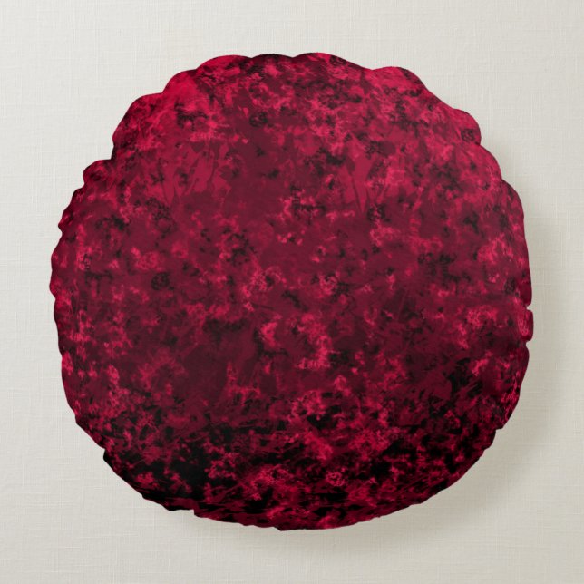 Red Velvet Round Pillow (Front)