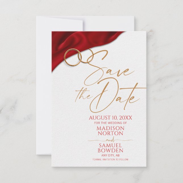 Red Velvet Save the Date Invitation (Front)