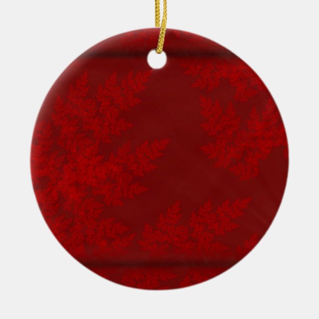 Red Velvet Starbursts Ceramic Ornament (Front)