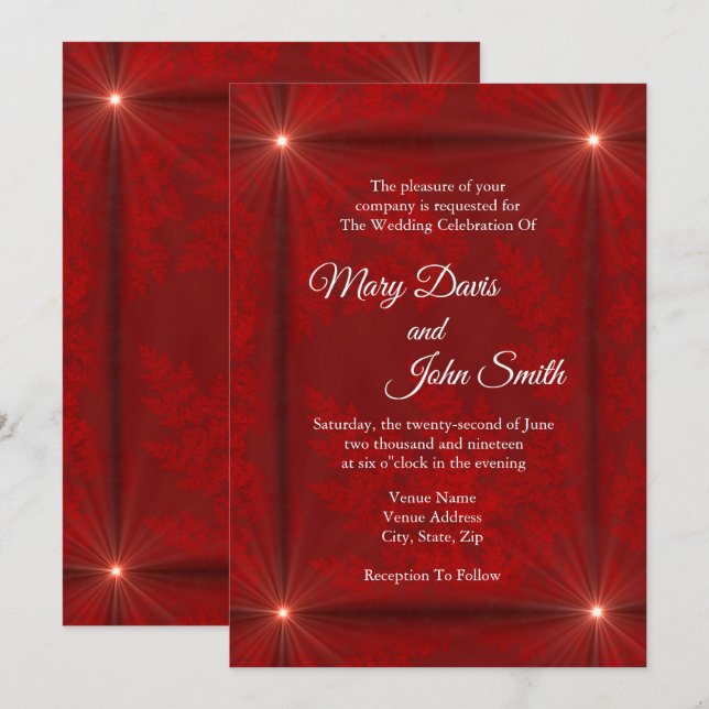 Red Velvet Starbursts Invitation (Front/Back)