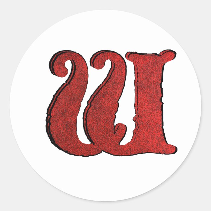 Red Velvet Vampire Font Initialed Stickers.