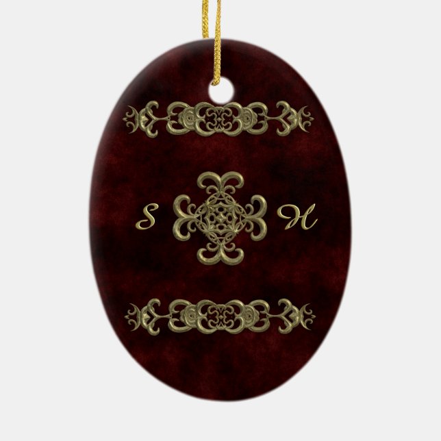 Red Velvet With Golden Ornament (Back)