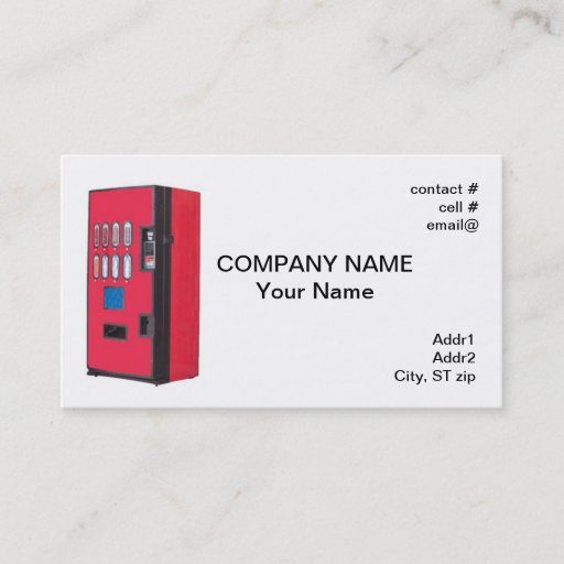 Customizable red vending machine business card