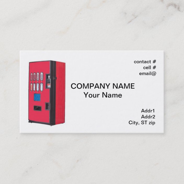 red vending machine business card