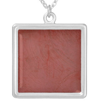 Red Venetian Plaster Silver Plated Necklace