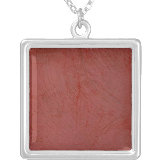 Red Venetian Plaster Silver Plated Necklace (Front)