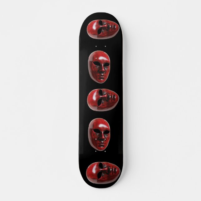 Red Venice Mask Skateboard Deck (Front)