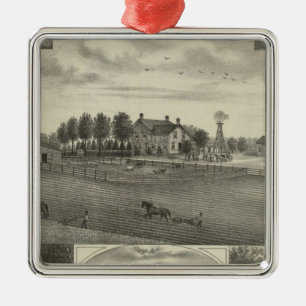 Red Vermillion Stock Farm, Havensville, Kansas Metal Ornament