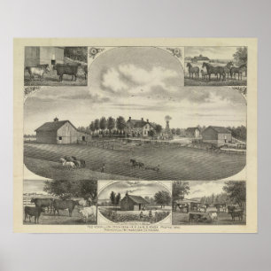 Red Vermillion Stock Farm, Havensville, Kansas Poster