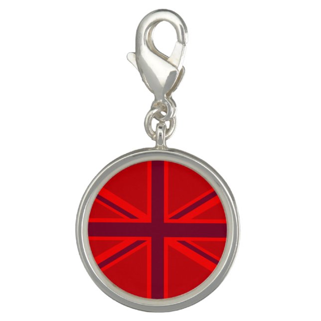 Red Version British Union Jack Decor Charm (Front)