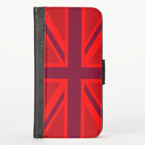 Red Version British Union Jack Decor iPhone X Wallet Case