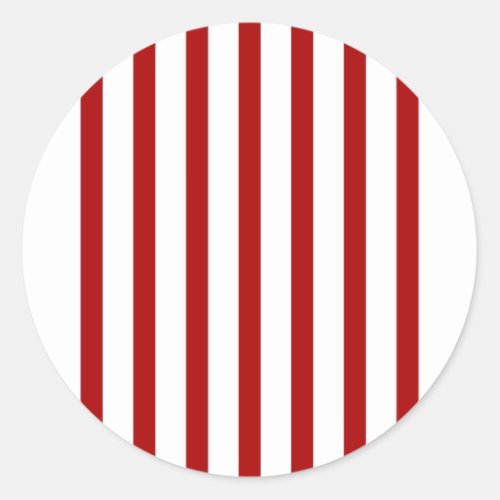Red Vertical Stripes _ Red and White Striped Classic Round Sticker