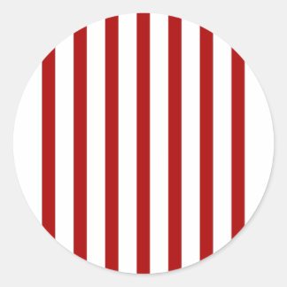 Red Vertical Stripes - Red and White Striped Classic Round Sticker