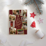 Red Very Merry Christmas Tree Photo Collage Foil Holiday Card<br><div class="desc">This Red Very Merry Christmas Tree Photo Collage Foil Holiday Card design features a sophisticated dark red backdrop with a blend of simple gold foil lettering and classic calligraphy paired with a minimalist boho styling that strikes a perfect balance between clean modern subtlety and vintage elegance. Embellishing this all beautifully...</div>