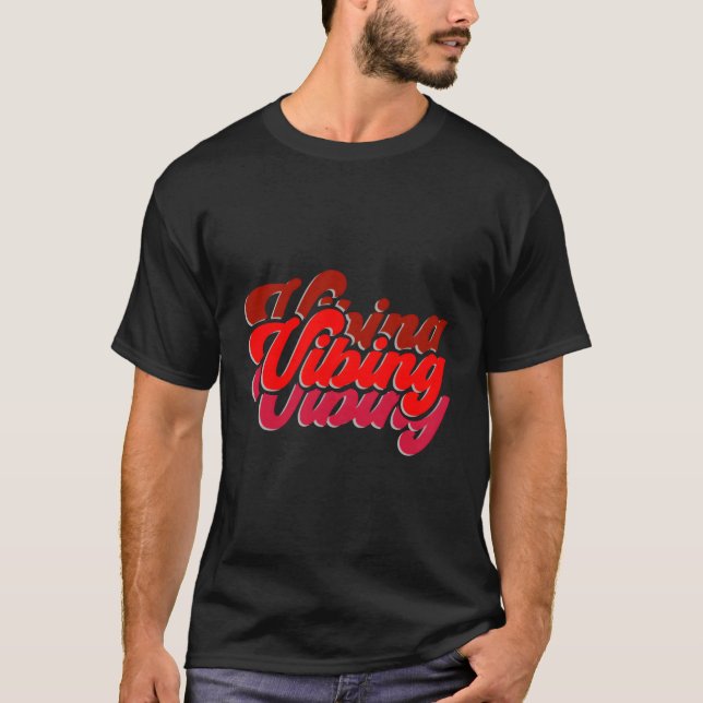 Red Vibing Red Color Graphic T-Shirt (Front)