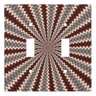 Red Vibration Kaleidoscope Pattern Light Switch Cover