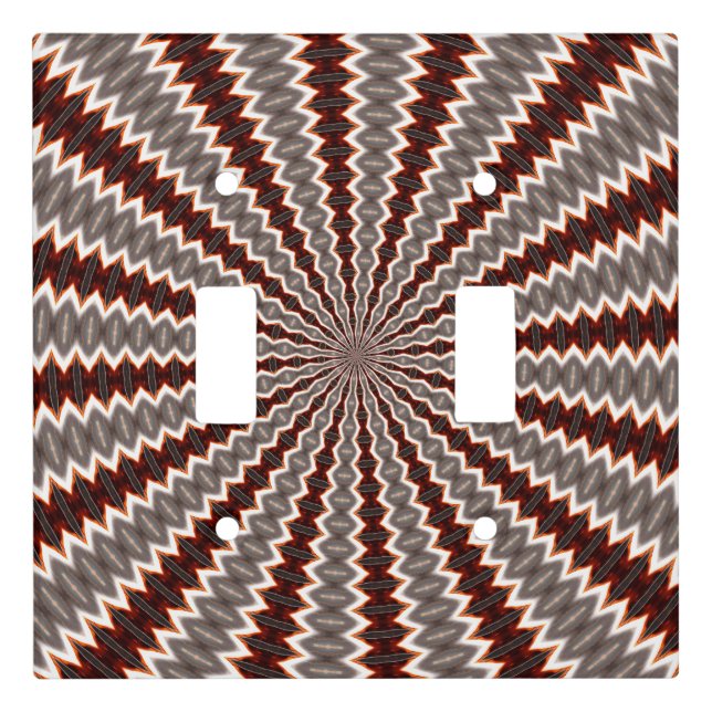 Red Vibration Kaleidoscope Pattern Light Switch Cover (Front)