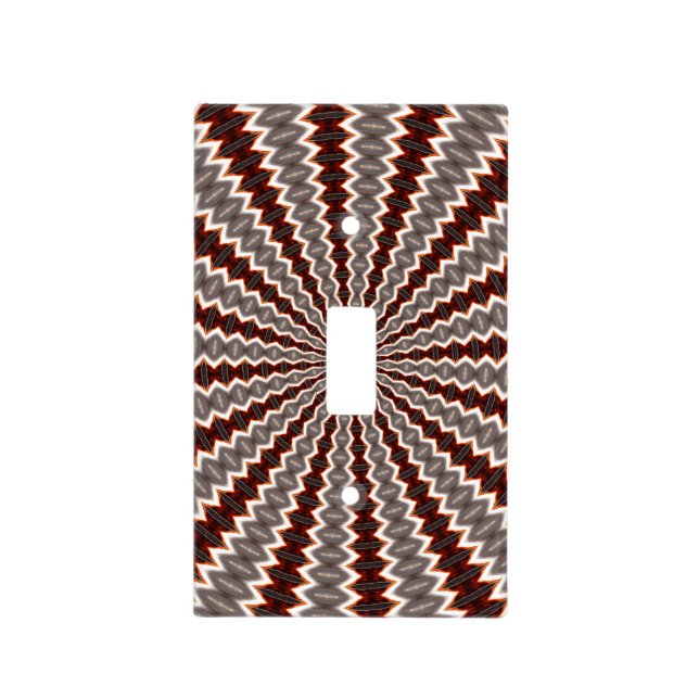 Red Vibration Kaleidoscope Pattern Light Switch Cover (Front)