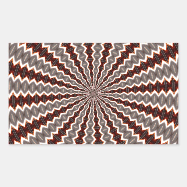 Red Vibration Kaleidoscope Pattern Rectangular Sticker (Front)