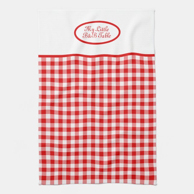 Red Vichy Gingham for Business, B&B,  Restaurants  Kitchen Towel (Vertical)