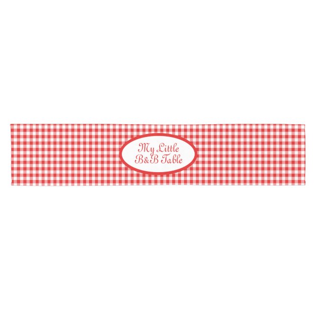 Red Vichy pattern for Business, B&B,  Restaurants  Short Table Runner (Horizontal)