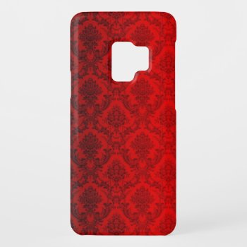 Red Victorian Damask Case-mate Samsung Galaxy S9 Case by ArtsofLove at Zazzle