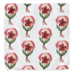 Red Vinca Flower: A Timeless Watercolor Gift Flora Bandana