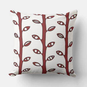 Red VINES Retro DESIGN Throw Pillow