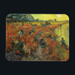 Red Vineyard by Vincent van Gogh, Vintage Fine Art Magnet<br><div class="desc">The Red Vineyard (1888) by Vincent van Gogh was the only painting sold during van Gogh's lifetime. The Red Vineyard is a vintage Post Impressionism fine art landscape agricultural painting featuring a farm with peasants working in the field at sunset. A farming and agriculture daily life scene with migrant workers....</div>