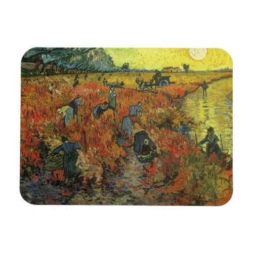 Red Vineyard by Vincent van Gogh Vintage Fine Art Magnet