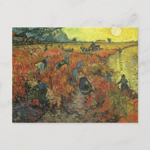 Red Vineyard by Vincent van Gogh Vintage Fine Art Postcard