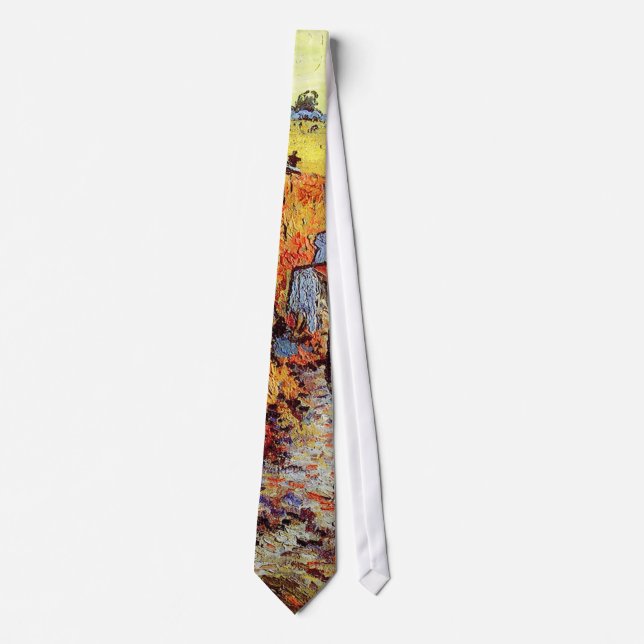 Red Vineyard Van Gogh Fine Art Neck Tie (Front)