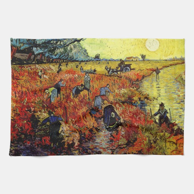 Red Vineyard Van Gogh Fine Art Towel (Horizontal)