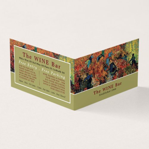 Red Vineyards Van Gogh Wine BarWinery Detailed Business Card