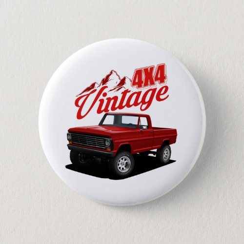 Red Vintage 4x4 Button
