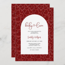 Red Vintage Baby Love Valentine's Day Baby Shower